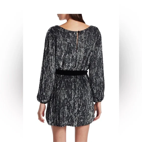 Retrofete Dark Silver Sequined Grace Mini Dress. Like New Dress | Worn Once - Picture 2 of 5